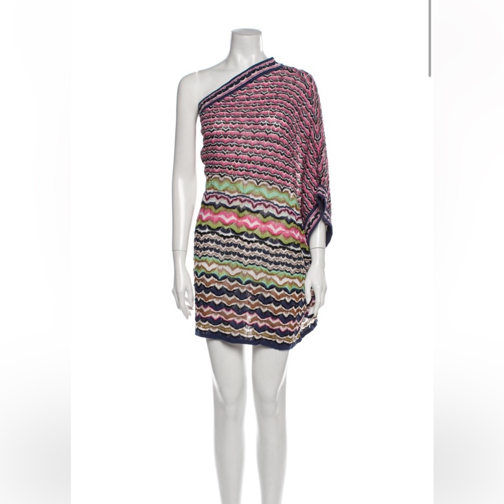 M Missoni one shoulder striped dress